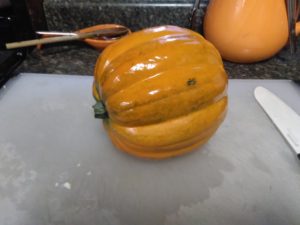 a microwaved pumpkin